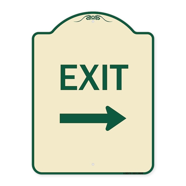 Signmission Exit With Right Arrow 3 Heavy-Gauge Aluminum Architectural Sign, 24" H, 18" L, TG-1824-24045 A-DES-TG-1824-24045 - main